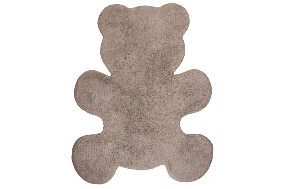 Tapis enfant en coton taupe 80x100 cm TEDDY