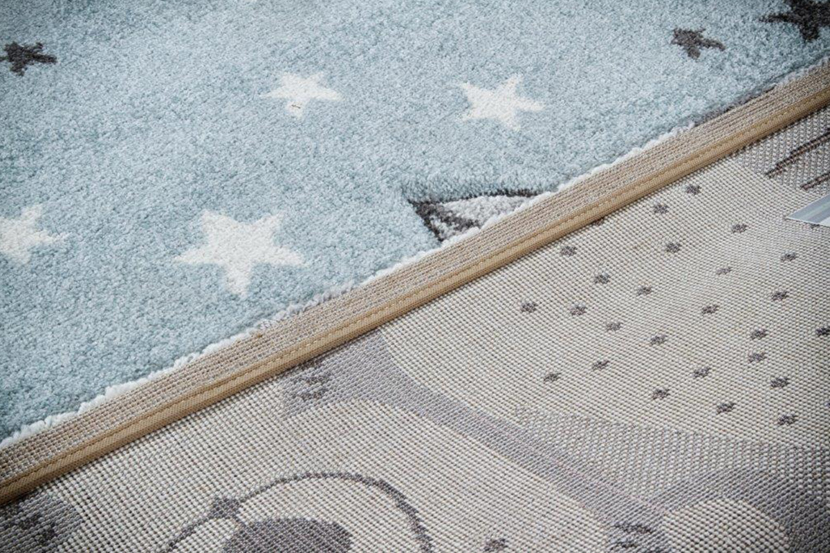 Tapis enfant motif ours gris et bleu 100 x 150 cm TITI
