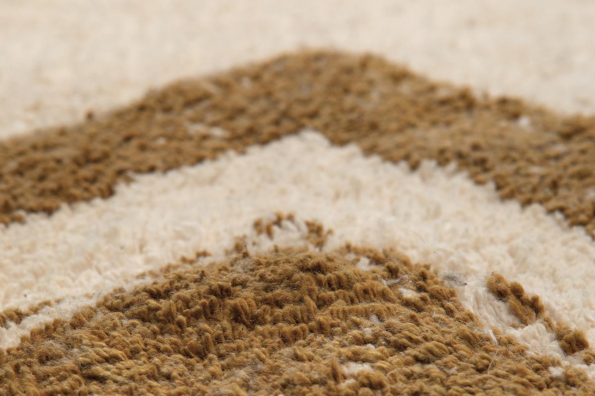 Tapis ethnique en coton ocre et naturel 160 x 230 cm MAURI