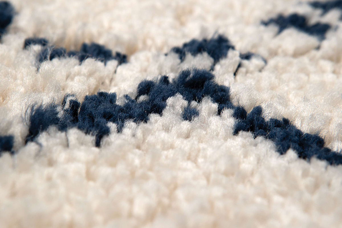 Tapis graphique naturel et bleu 160 x 230 cm BERBERE