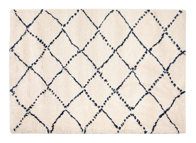 Tapis graphique naturel et bleu 160 x 230 cm BERBERE