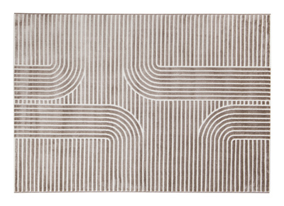 Tapis graphique rectangulaire taupe 160 x 230 cm MAGNUS
