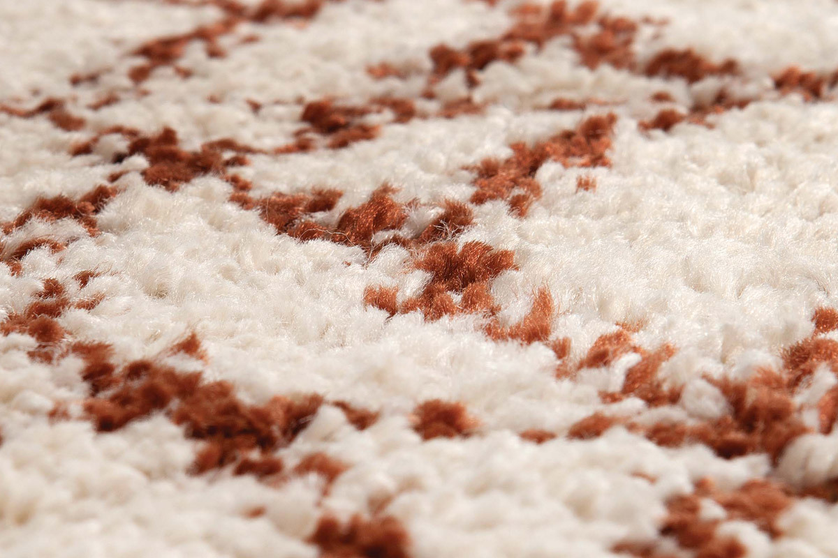 Tapis moderne beige et rouge tomette 200 x 290 cm PALMERAIE