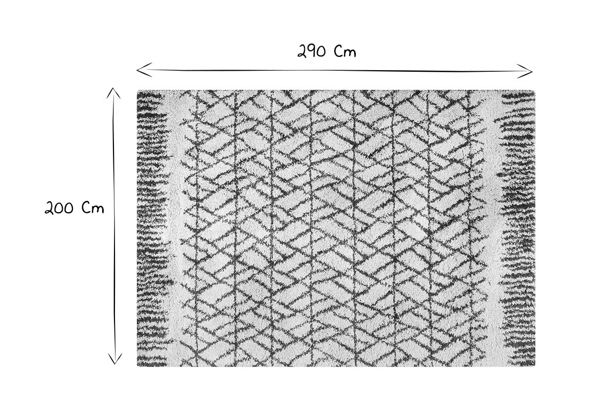 Tapis moderne beige et rouge tomette 200 x 290 cm PALMERAIE