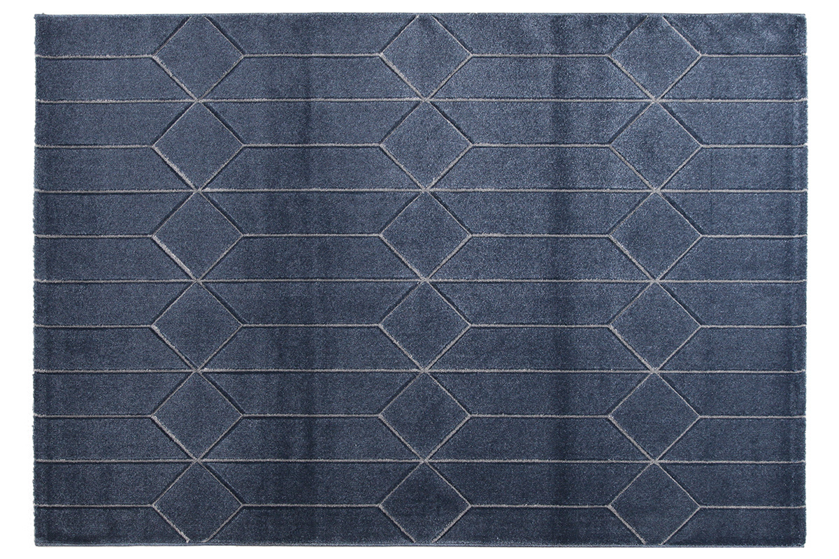 Tapis moderne bleu avec motif graphique ARROWS