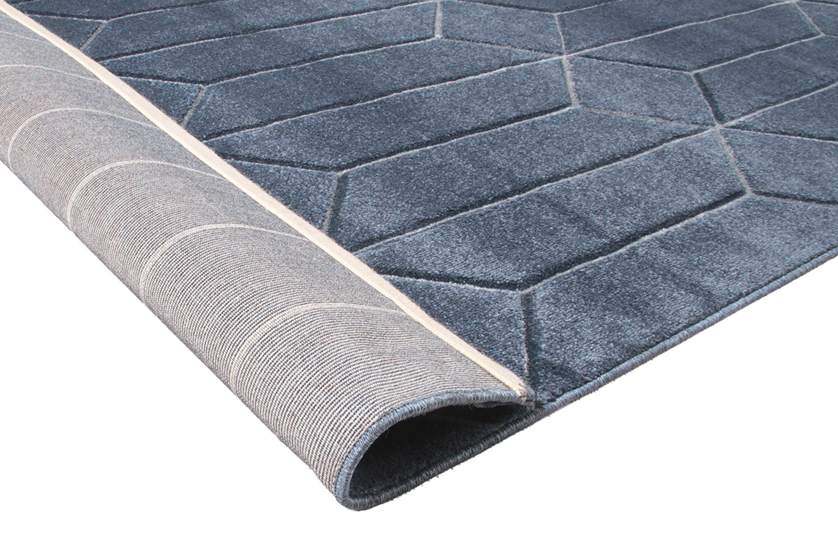 Tapis moderne bleu avec motif graphique ARROWS