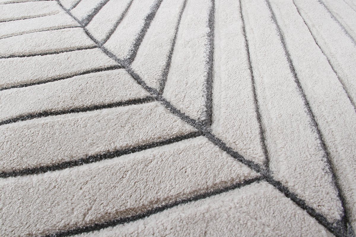 Tapis moderne gris clair 160 x 230 cm PALM