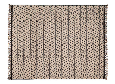 Tapis moderne naturel avec motif graphique noir 120 x 170 cm ETNICA