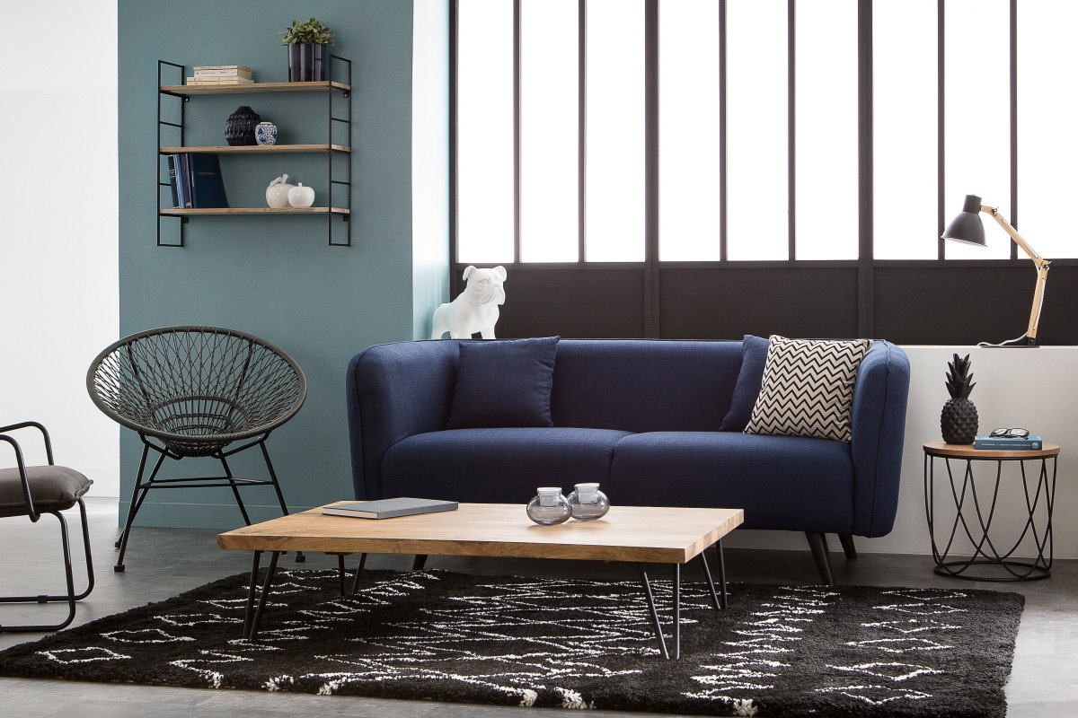 Tapis noir et ivoire polypropyl�ne 160x230 cm AZETTA