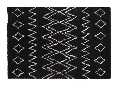 Tapis noir et ivoire polypropyl&egrave;ne 160x230 cm AZETTA