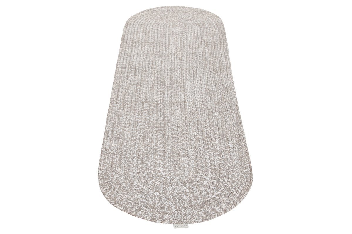 Tapis ovale chin� beige et �cru 120 x 60 cm HEATHER