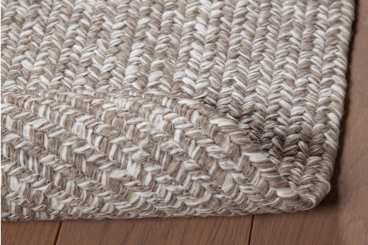 Tapis ovale chin� beige et �cru 120 x 60 cm HEATHER