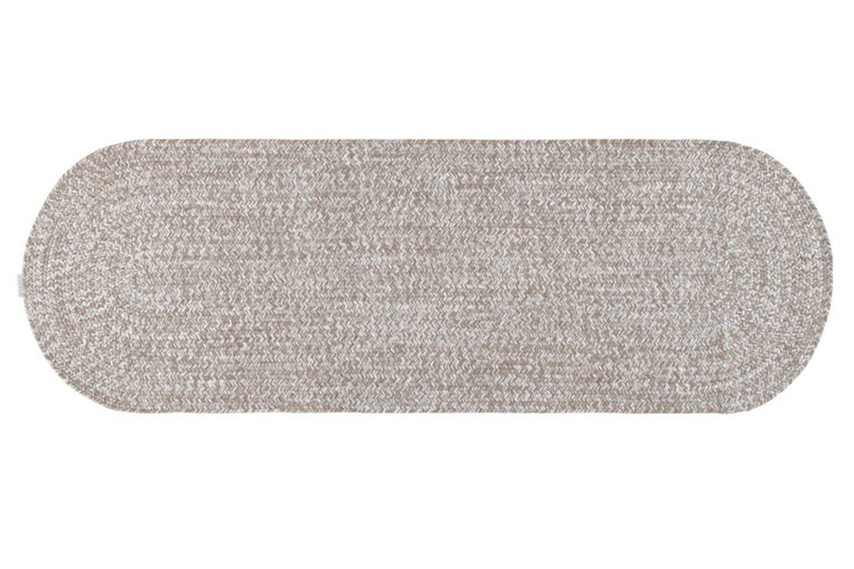 Tapis ovale chin� beige et �cru 120 x 60 cm HEATHER