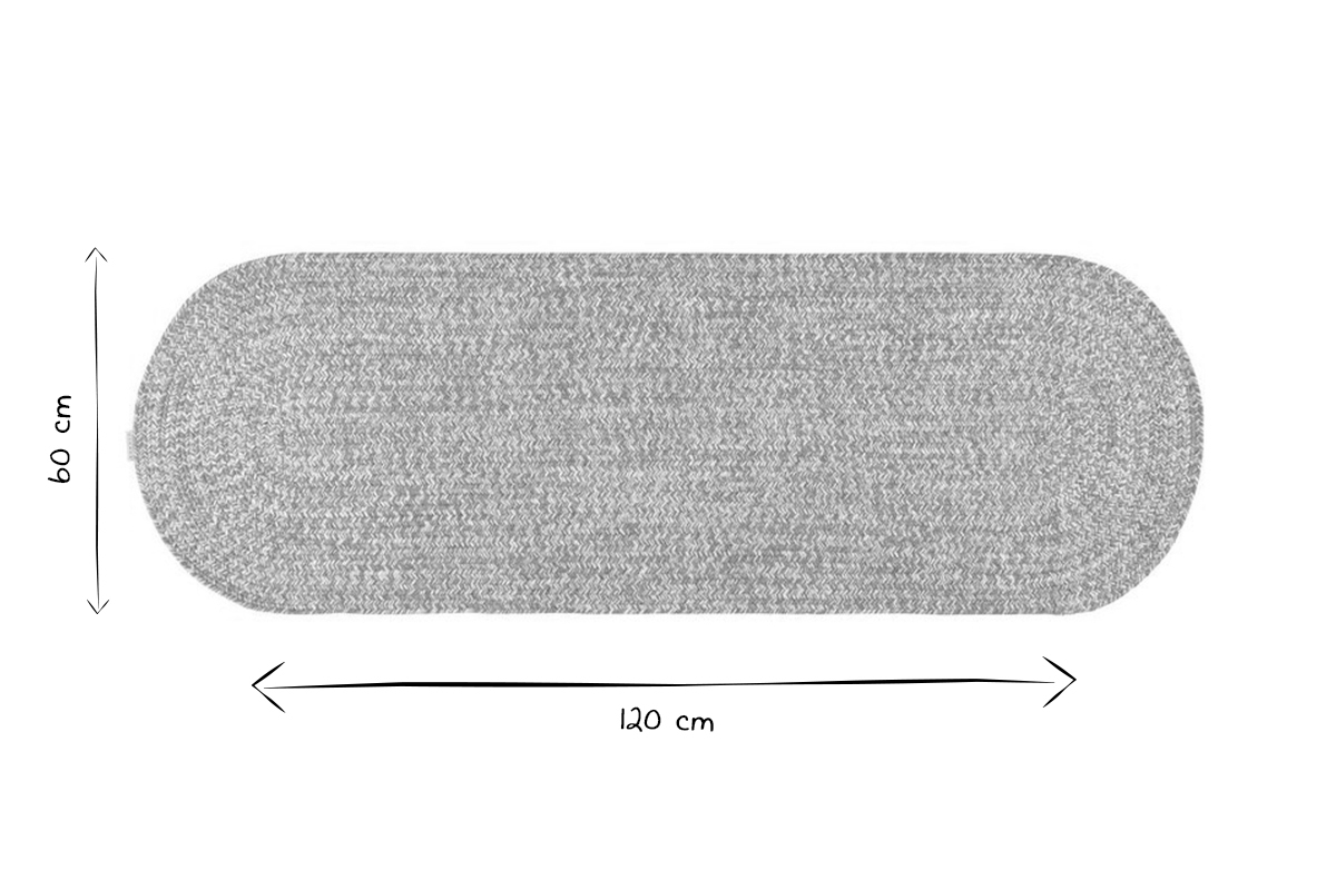 Tapis ovale chin� beige et �cru 120 x 60 cm HEATHER