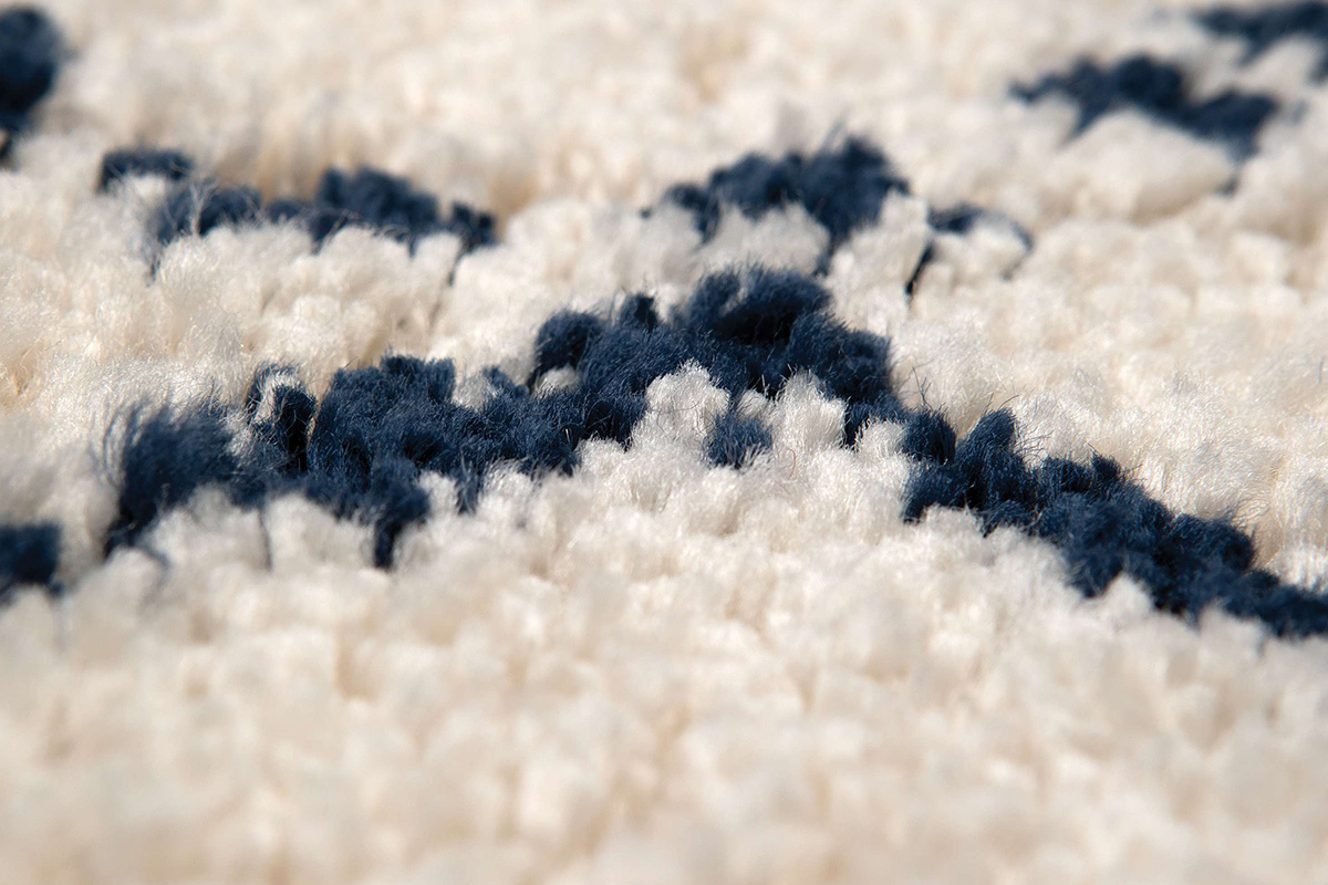 Tapis polypropyl�ne naturel et bleu 120 x 170 cm BERBERE