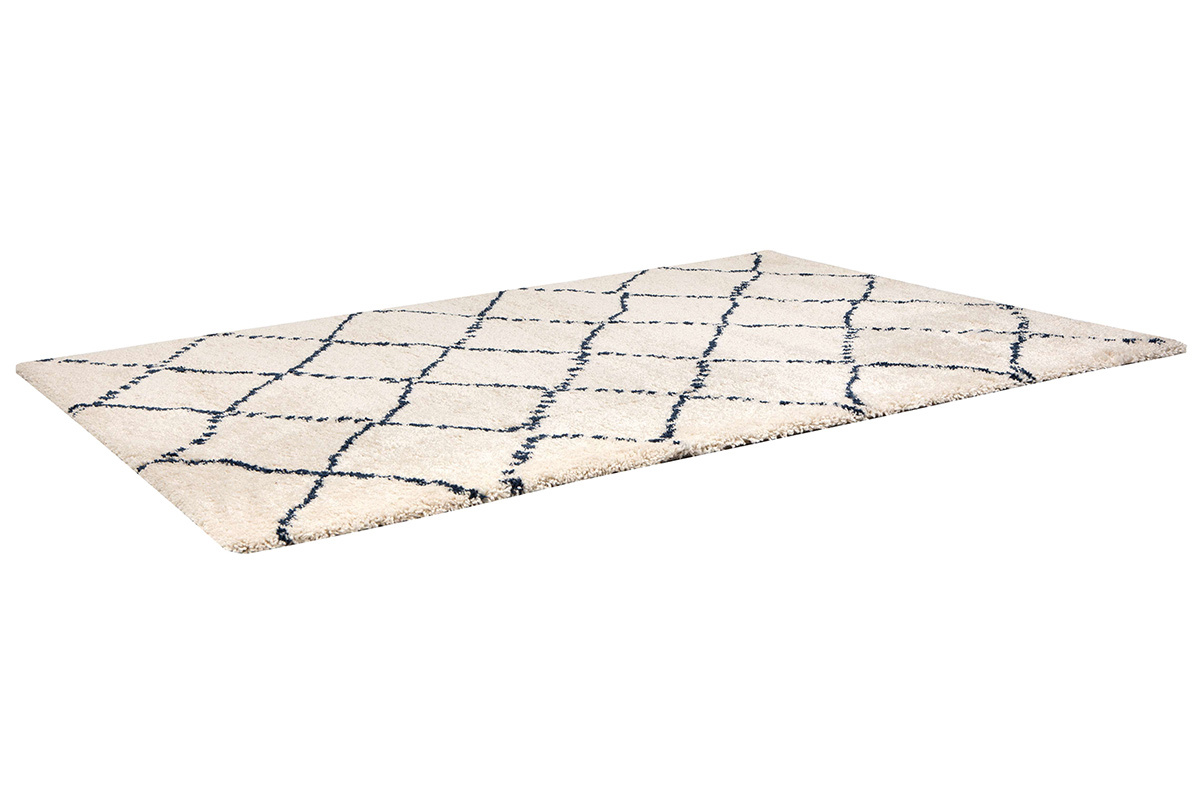 Tapis polypropyl�ne naturel et bleu 200 x 290 cm BERBERE