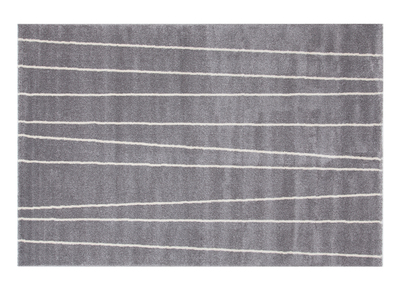 Tapis rayé gris et blanc 160 x 230 cm LINE