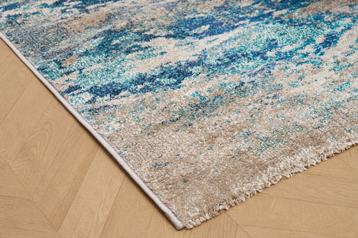 Tapis rectangulaire  motif abstrait bleu 160 x 230 cm CAPS