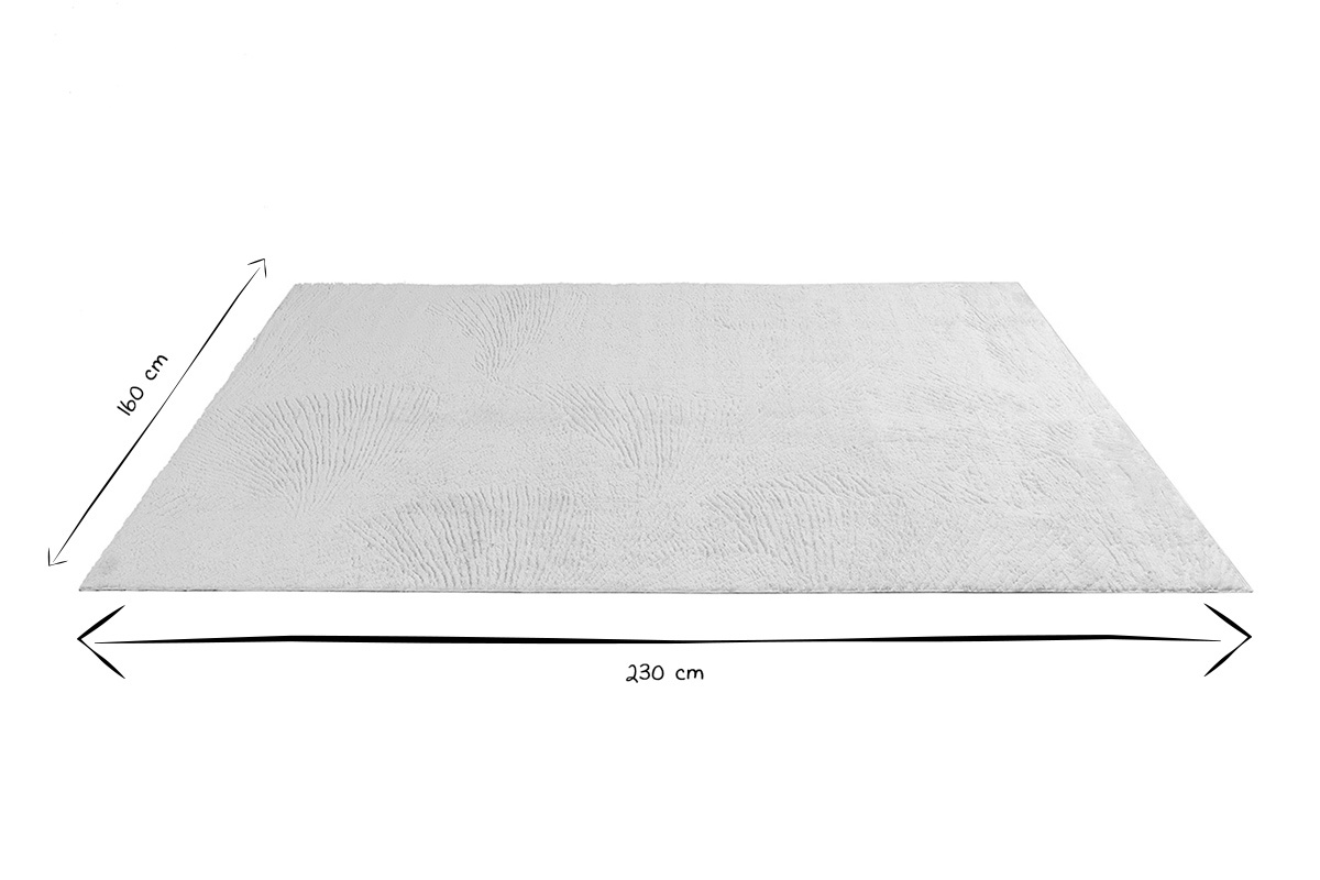 Dimensions du tapis rectangulaire SISSI en noir et blanc, 160 cm x 230 cm.