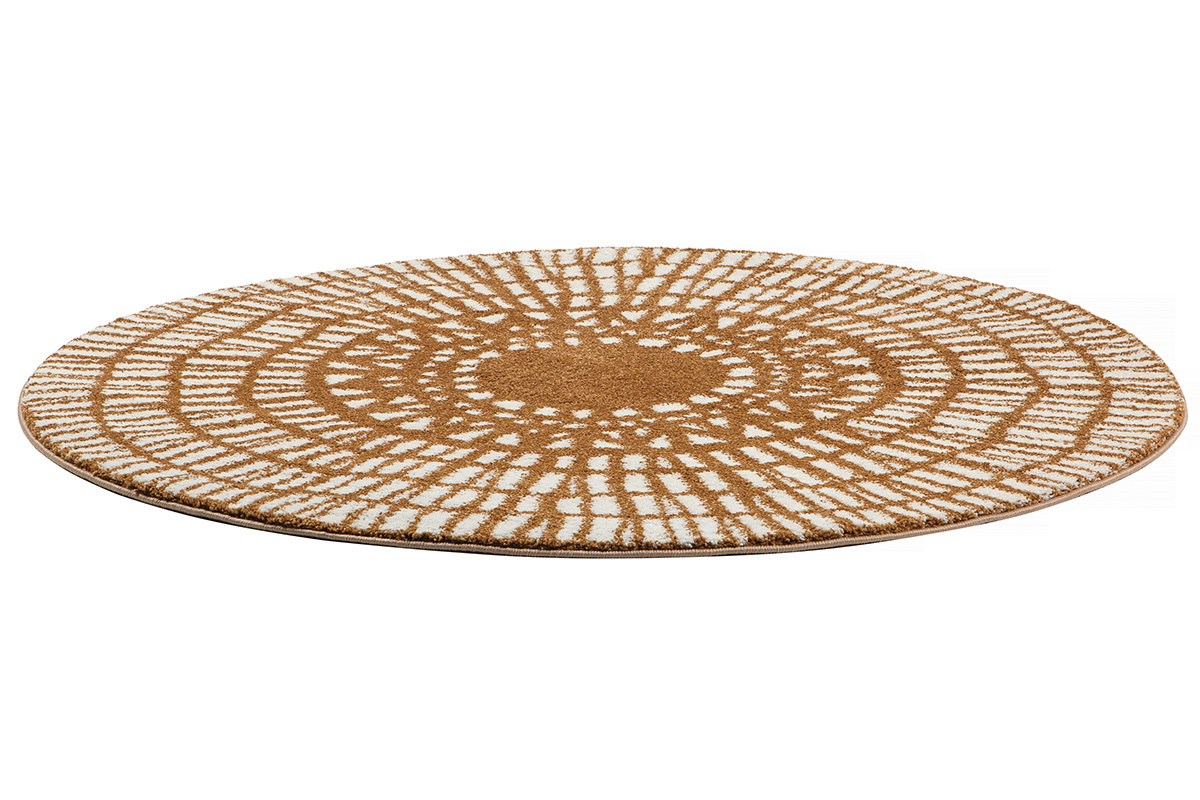 Tapis rond graphique jaune D160 cm OLAPA