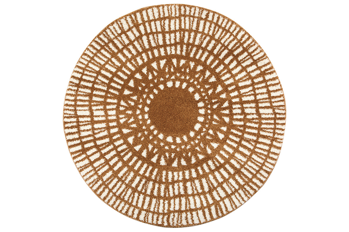 Tapis rond graphique jaune D160 cm OLAPA