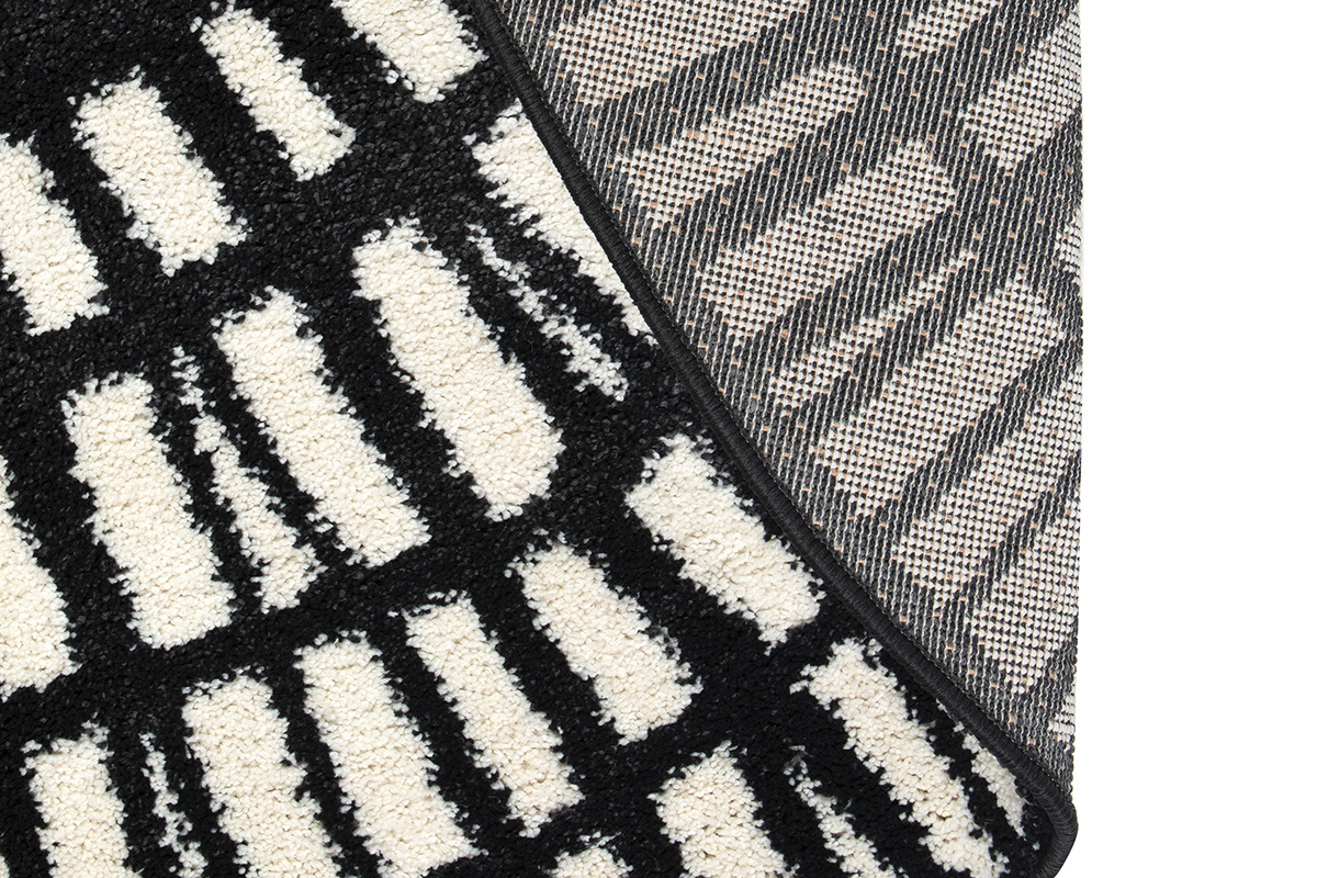 Tapis rond graphique noir D160 cm OLAPA