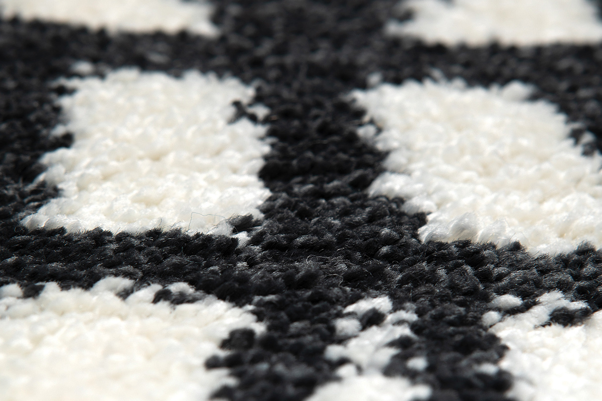 Tapis rond graphique noir D160 cm OLAPA