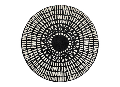 Tapis rond graphique noir D160 cm OLAPA