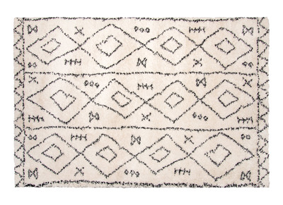 Tapis style berb&egrave;re blanc cass&eacute; en polypropyl&egrave;ne 160x230 cm GRAPHIK