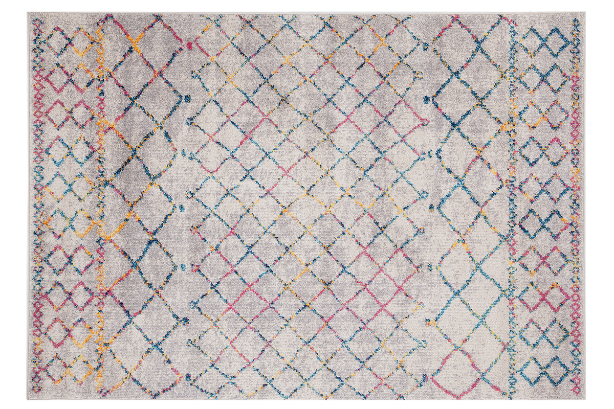 Tapis style berb�re gris et multicolore 160 x 230 cm CIELO
