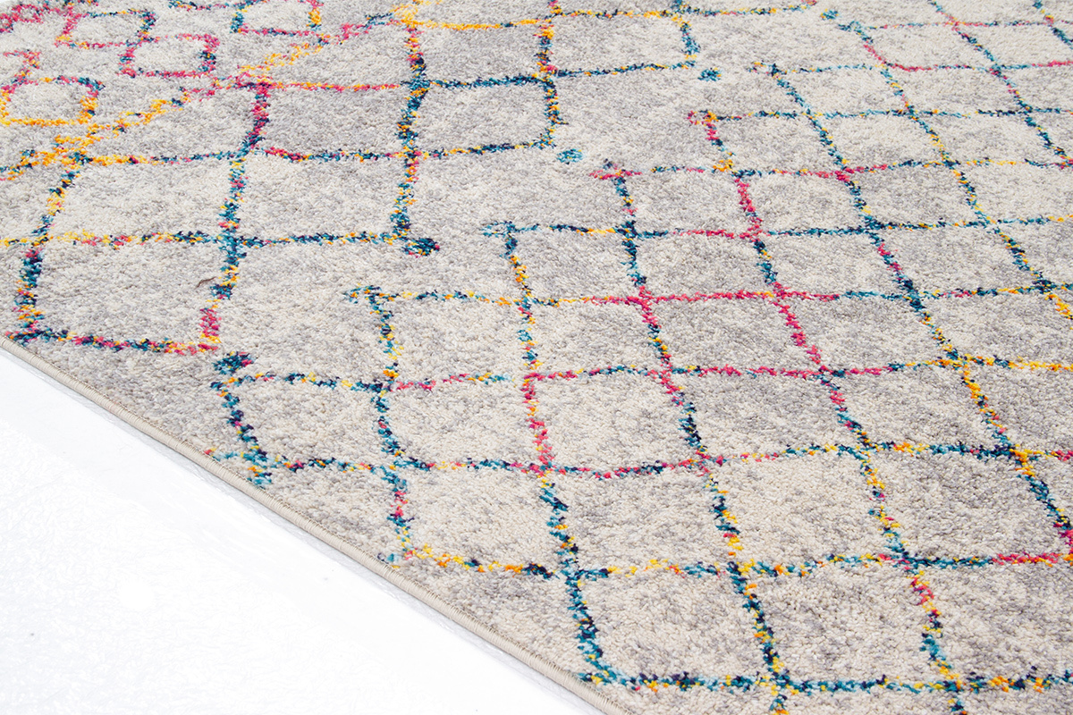 Tapis style berb�re gris et multicolore 200 x 300 cm CIELO