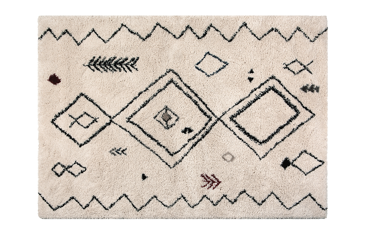 Tapis style berb�re ivoire et noir 160 x 230 cm YAKIMA