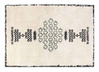 Tapis style berb&egrave;re noir et blanc 160 x 230 cm OYO
