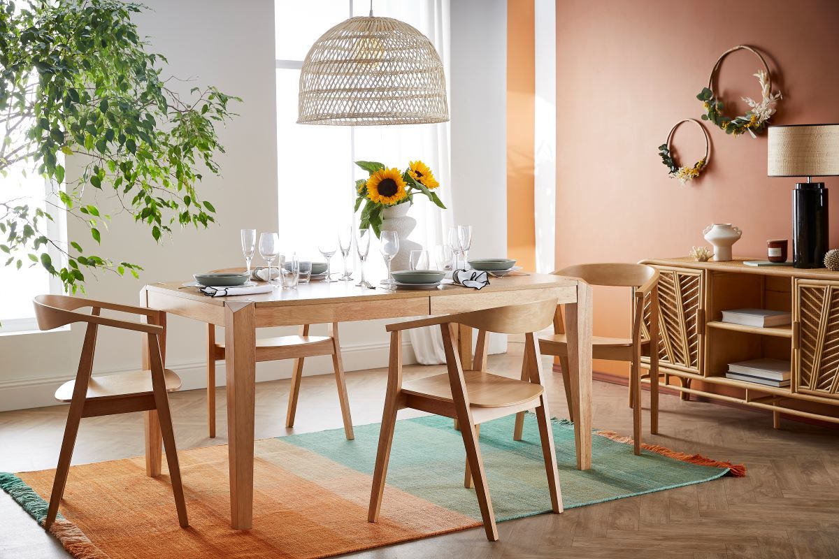 Tapis tiss� � la main bleu et orange 160 x 230 cm MARLEY