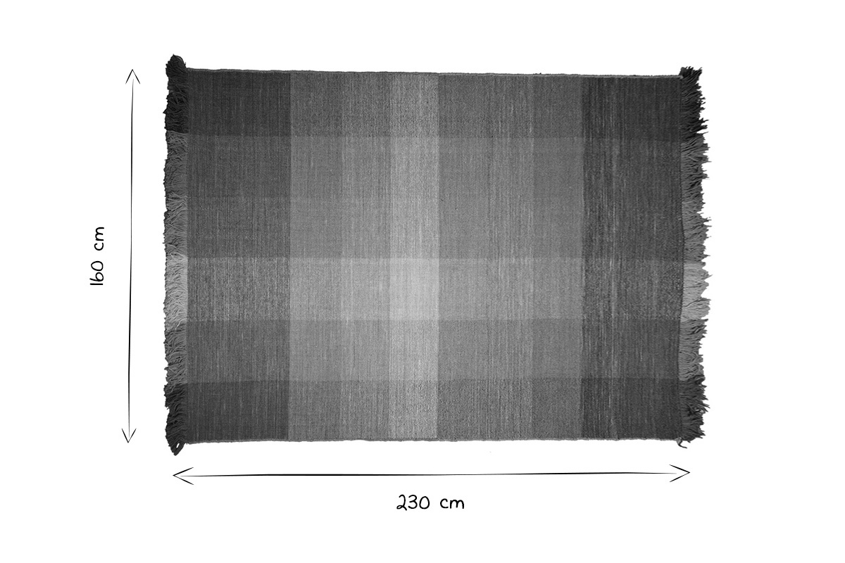 Tapis tiss� � la main bleu et orange 160 x 230 cm MARLEY