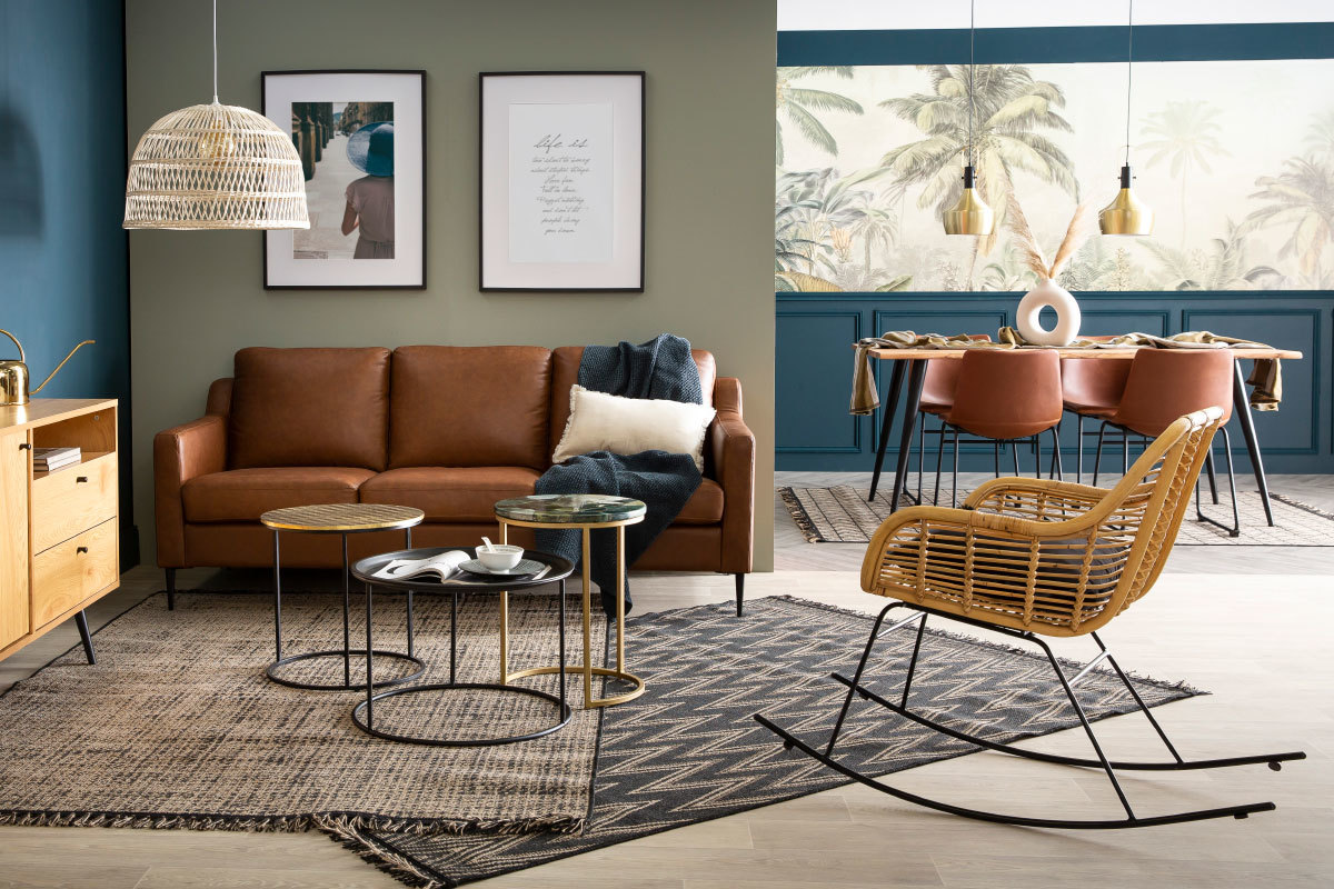 Tapis vintage noir et naturel160 x 230 cm ALVA