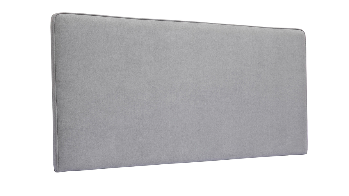 Tête de lit à suspendre en tissu effet velours gris L160 cm LILY