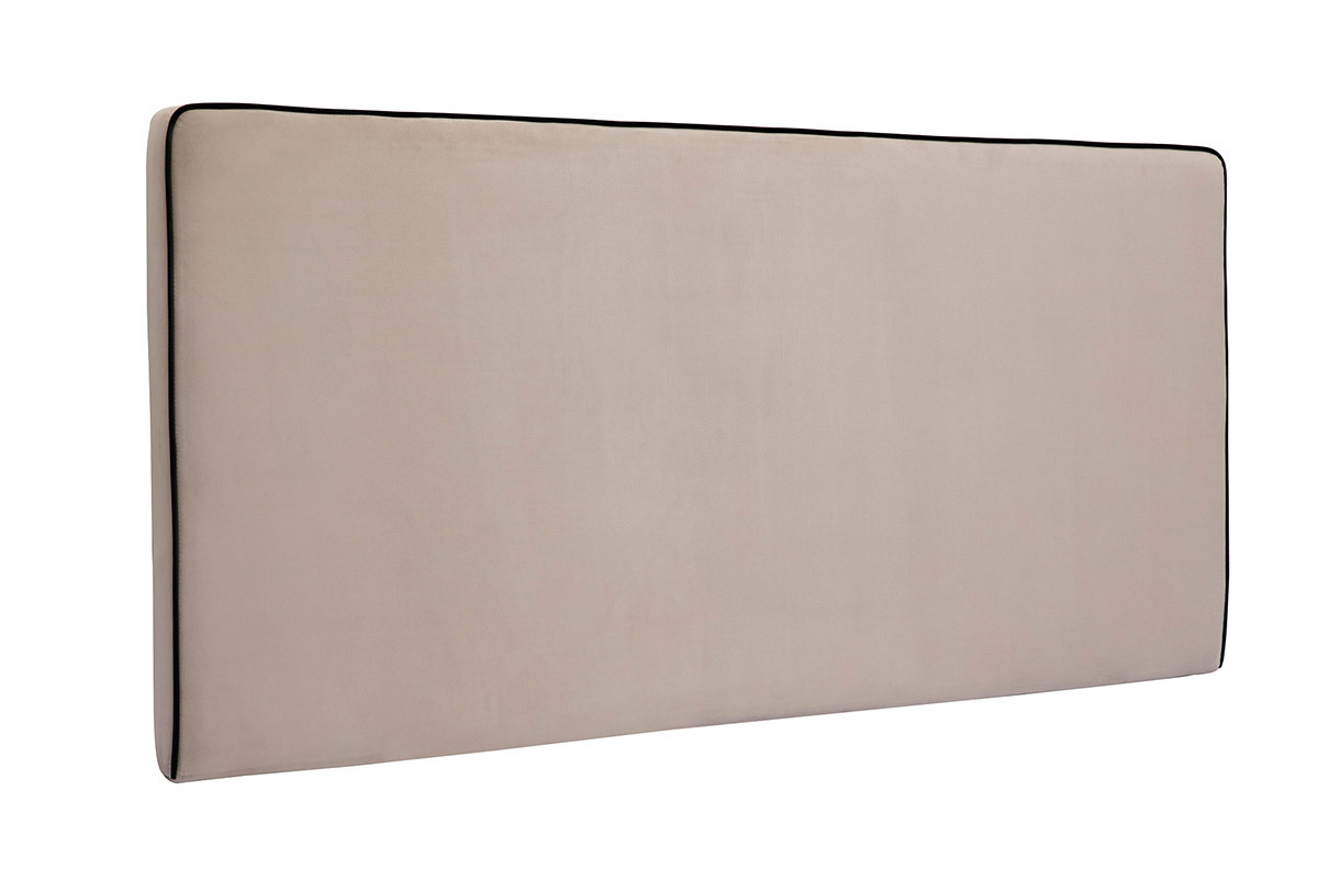 Tte de lit  suspendre en tissu velours taupe L160 cm LILY