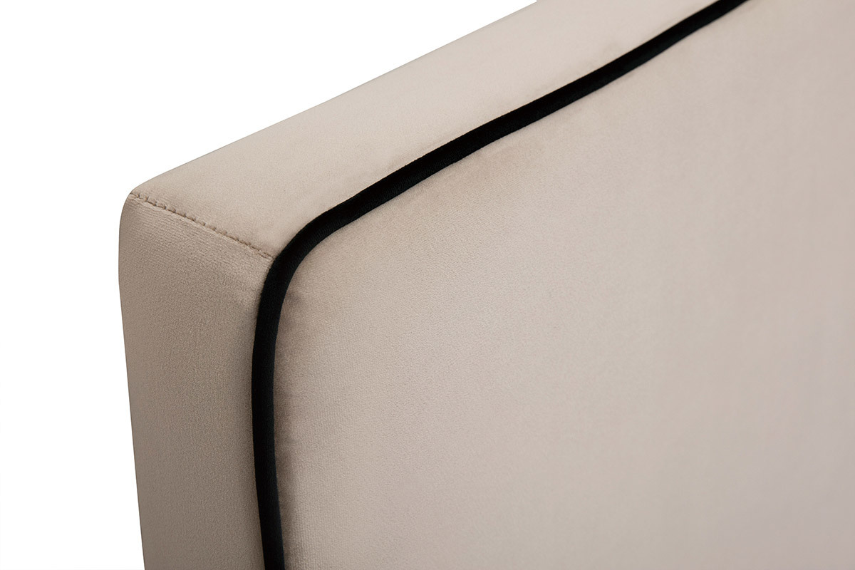 Tte de lit  suspendre en tissu velours taupe L160 cm LILY