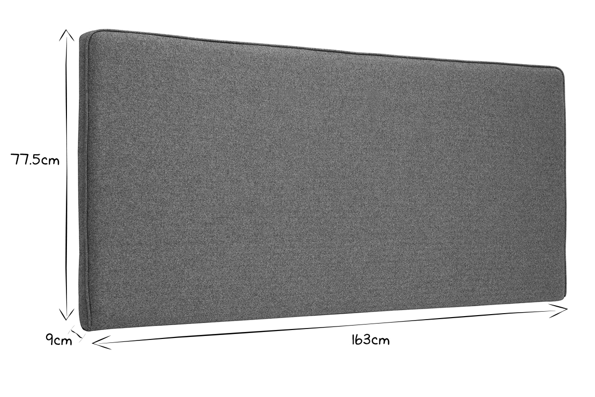 T�te de lit � suspendre en tissu vert L160 cm LILY