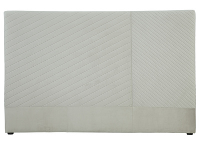 T&ecirc;te de lit avec motif g&eacute;om&eacute;trique en velours beige L170 cm RIGA