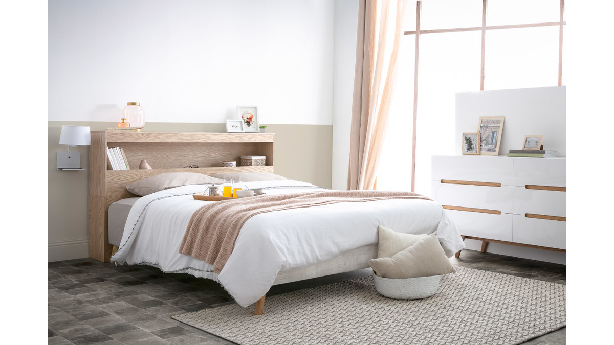 Tte de lit avec rangements blanche 160 cm HYPNOS