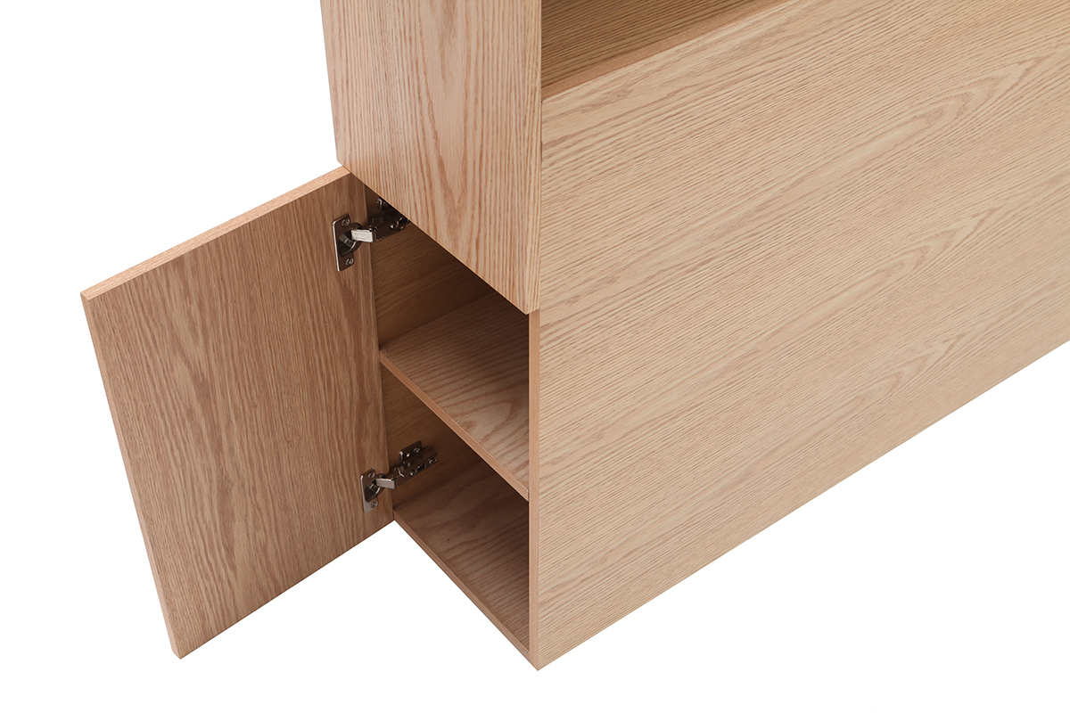 T�te de lit avec rangements bois clair 160 cm HYPNOS