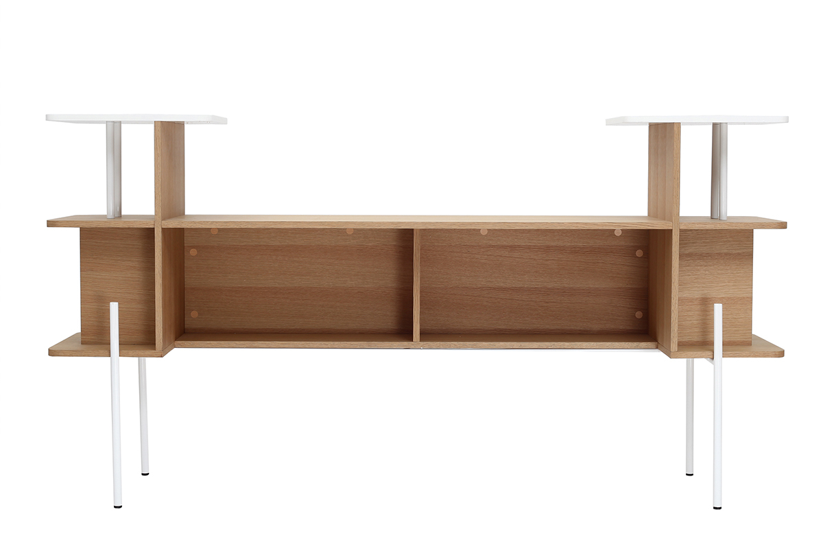 T�te de lit - Bureau bois et blanc AMANDA