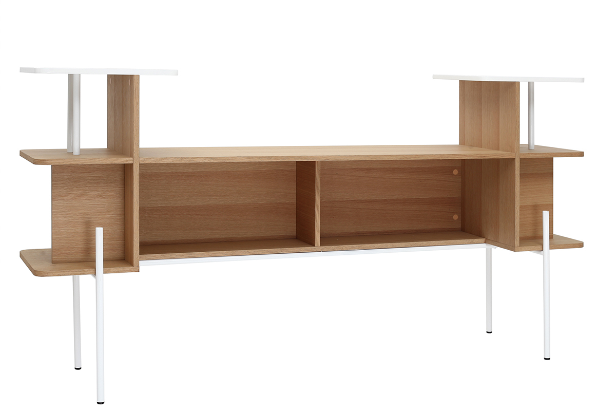 T�te de lit - Bureau bois et blanc AMANDA