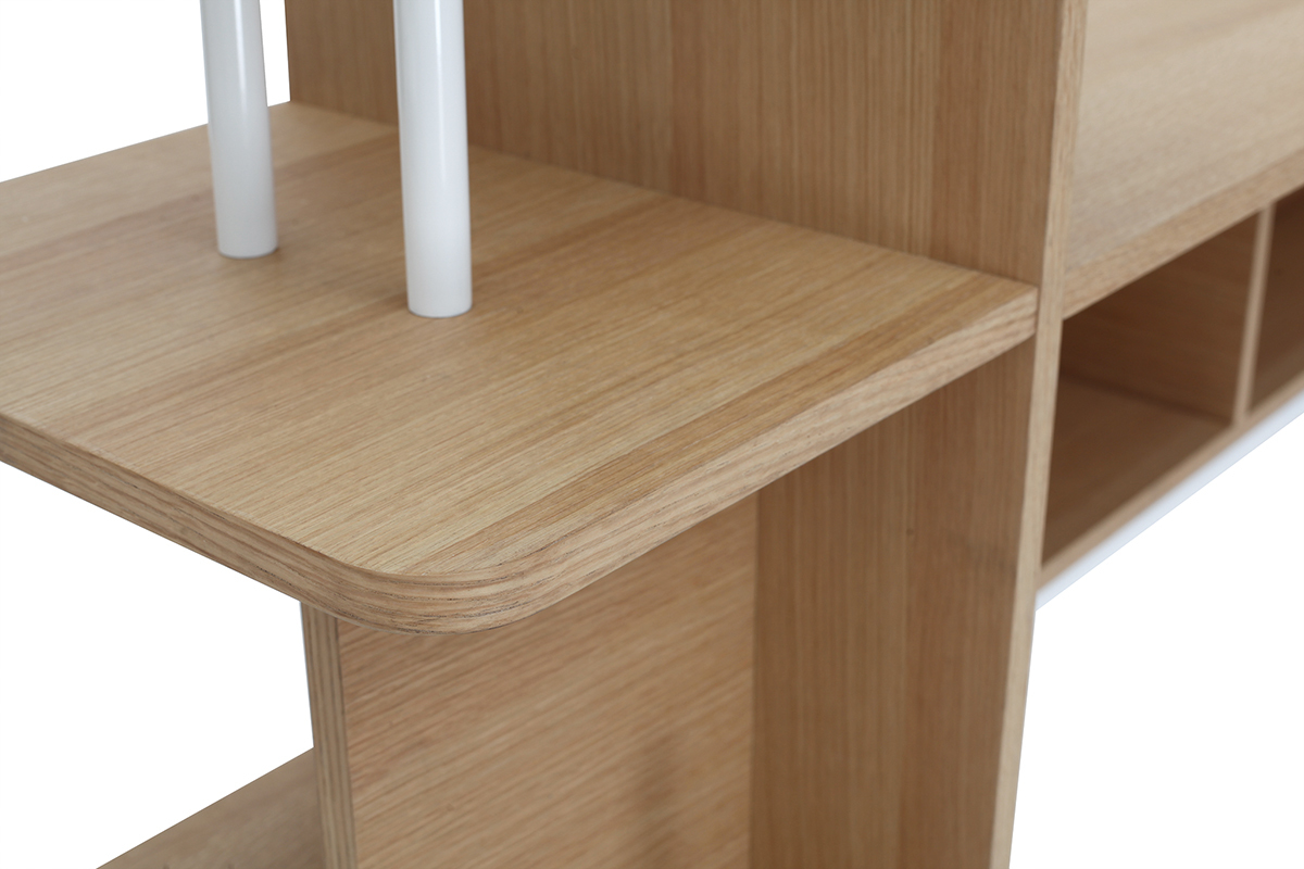 T�te de lit - Bureau bois et blanc AMANDA