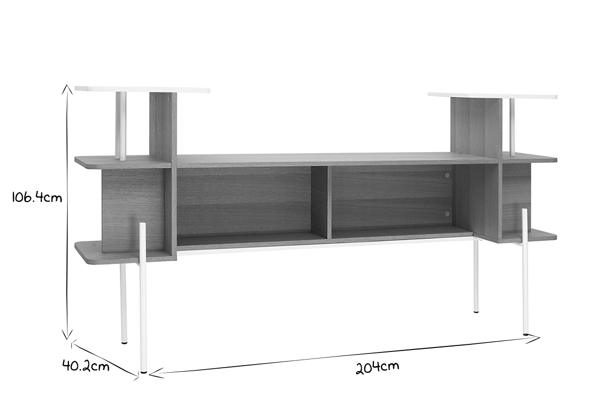 T�te de lit - Bureau bois et blanc AMANDA