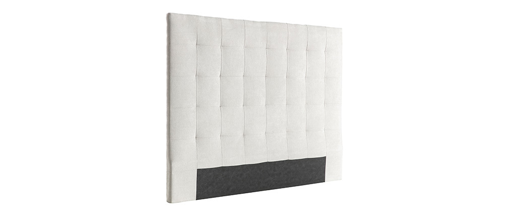 Miliboo - Tête de lit capitonnée en tissu beige clair naturel L140 cm HALCIONA - Maison