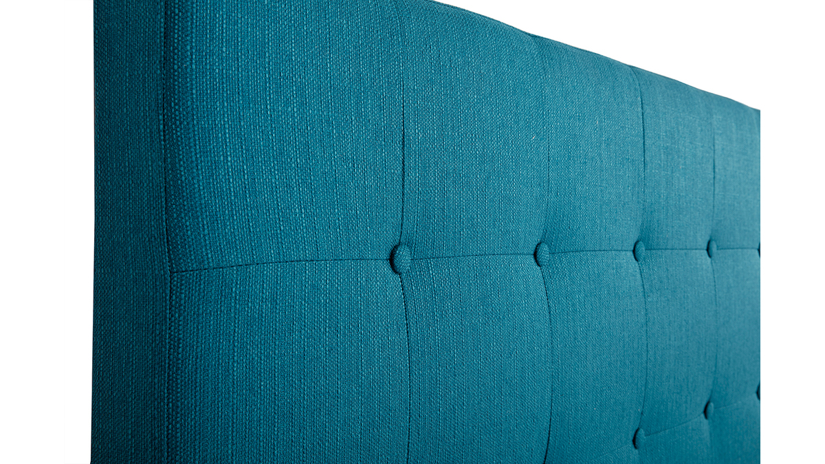 Tête de lit capitonnée en tissu bleu canard L170 cm LUTECE