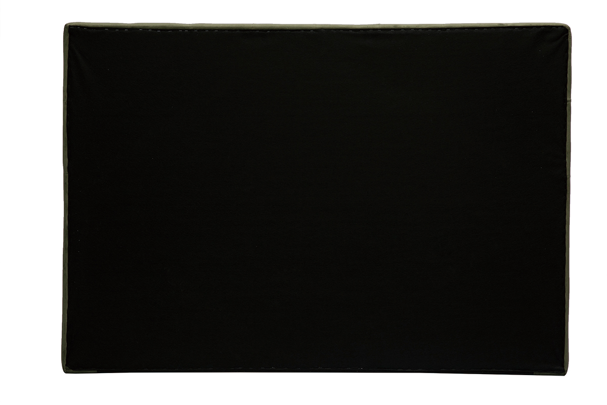 Tte de lit capitonne en tissu effet velours vert kaki L160 cm ENGUERRAND